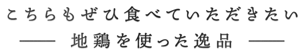 地鶏を使った逸品